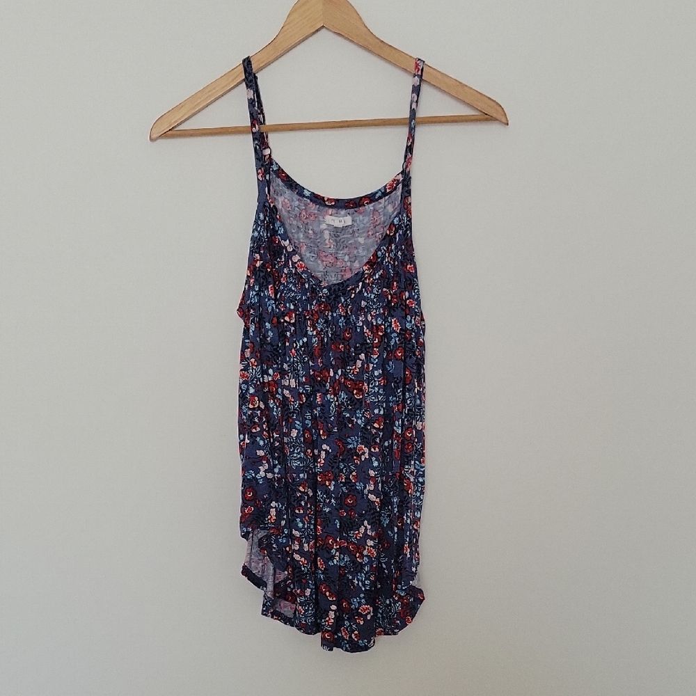Floral Camisole Blue and Red Boho Chic 2010s Tumblr 90s vibes Size M